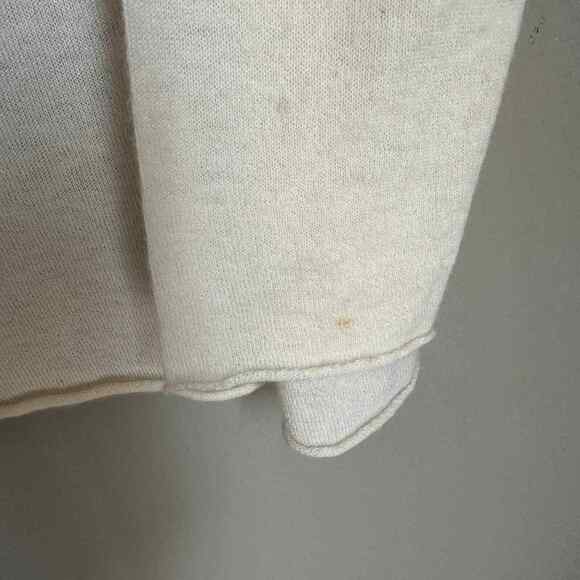 Brochu Walker Cashmere Sweater Sheer Cream Scoop Neck Exposed Hem Women's M - Picture 10 of 10